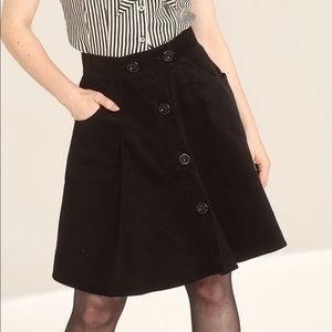 Hell Bunny Wonder Years black corduroy mini skirt